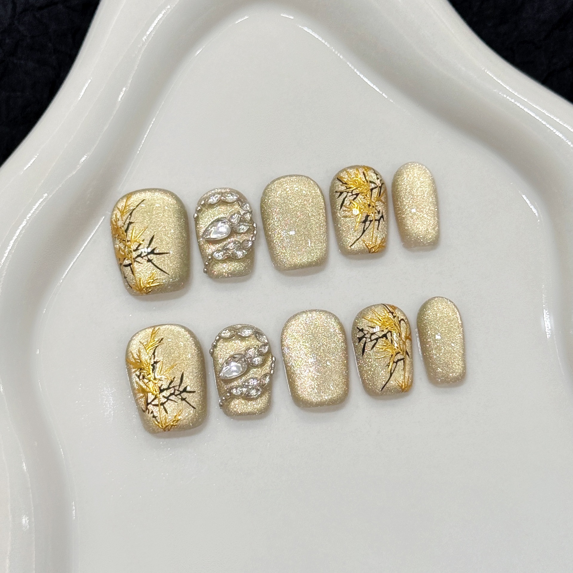 Nail Art Glitter - 10pcs New Chinese Style Handmade Fake