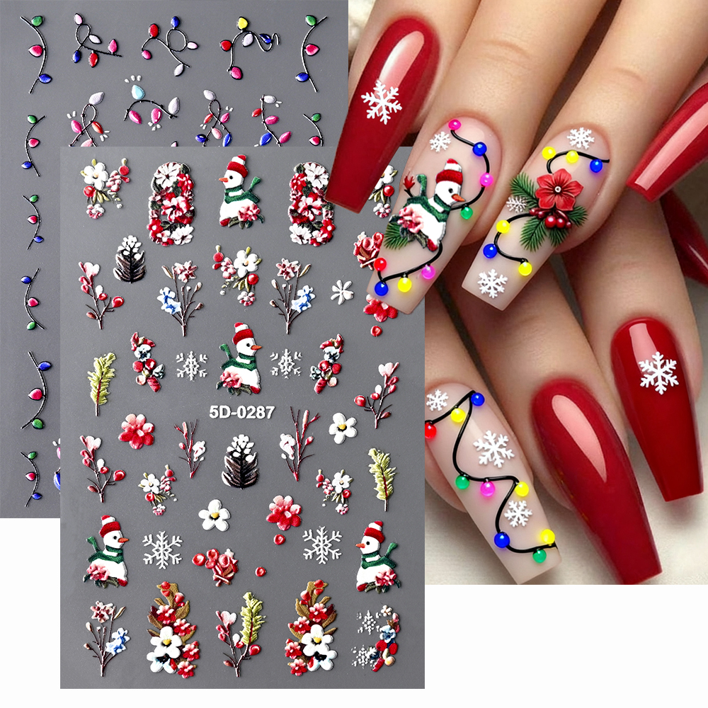 Nail Art Xmas Design - 2sheets Christmas Mockingbird Design Nail Art