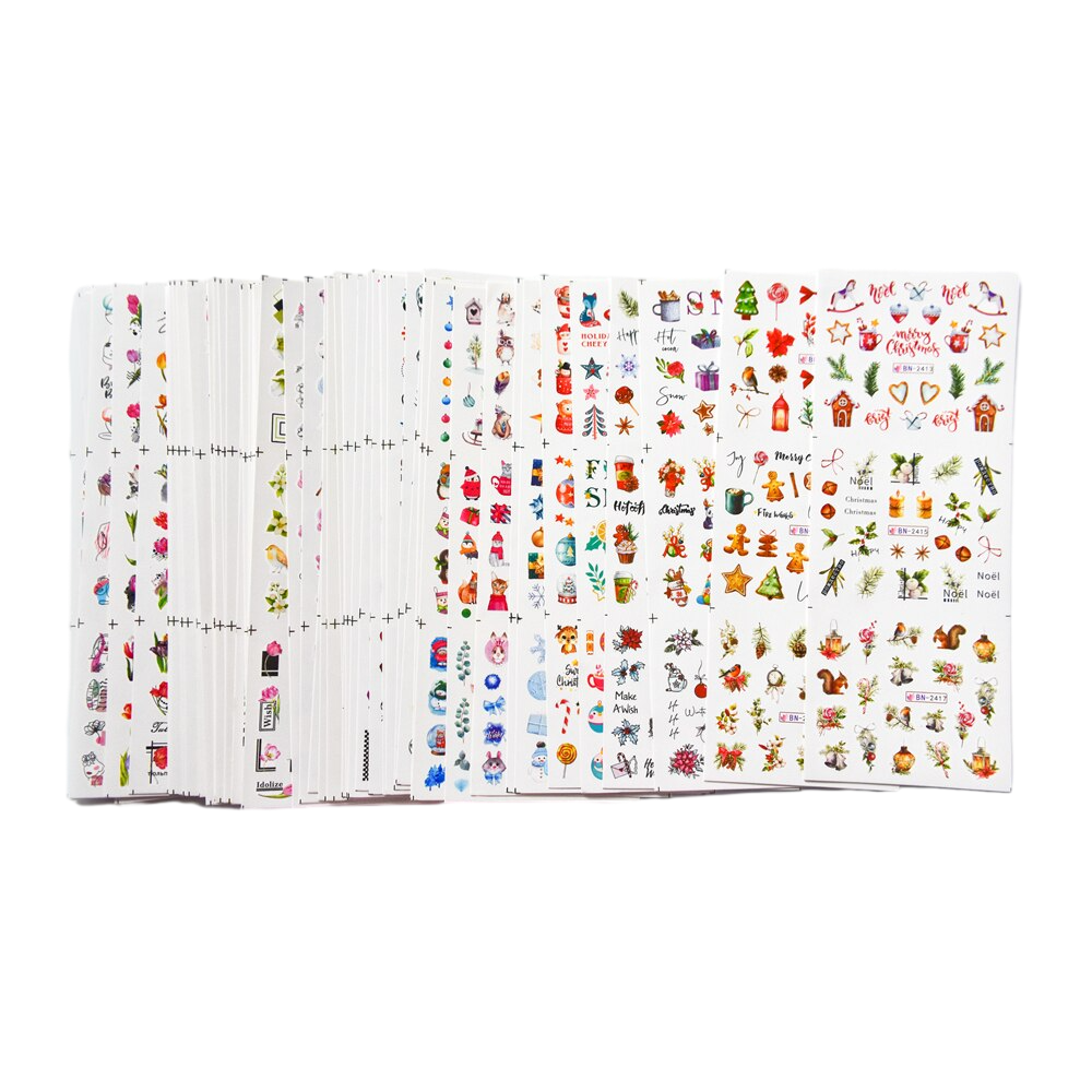 Nail Art Xmas Design - 12patterns Christmas Nail Water Decals Snowflake
