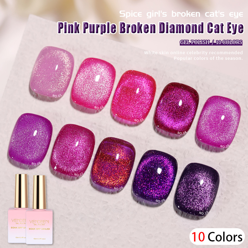 Nail Art Natural Pink - Vendeeni 15ml Pink Purple Glitter Broken