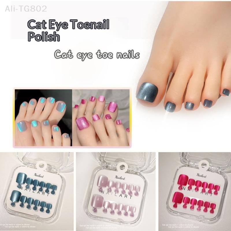 Nail Art Extension Cat Eye - 10 Pcs/Box French Fake Nails Glossy