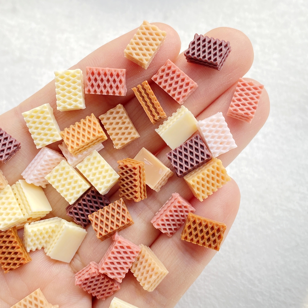 Nail Art Wedding - 50pcs Resin Mixed Circle Grid Chocolate
