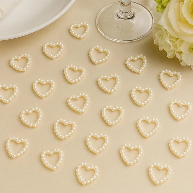 Nail Art Wedding - 50pcs Pearl Heart Table Scatter for