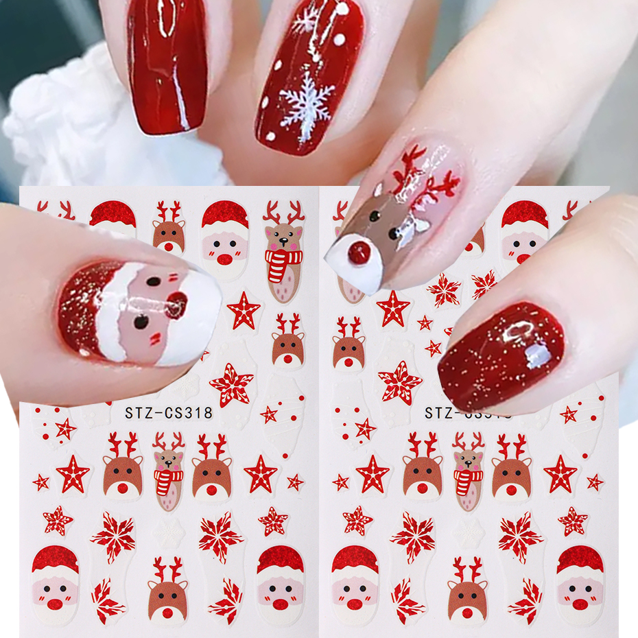 Nail Art Xmas Design - Christmas Santa Claus Elk Nail Art