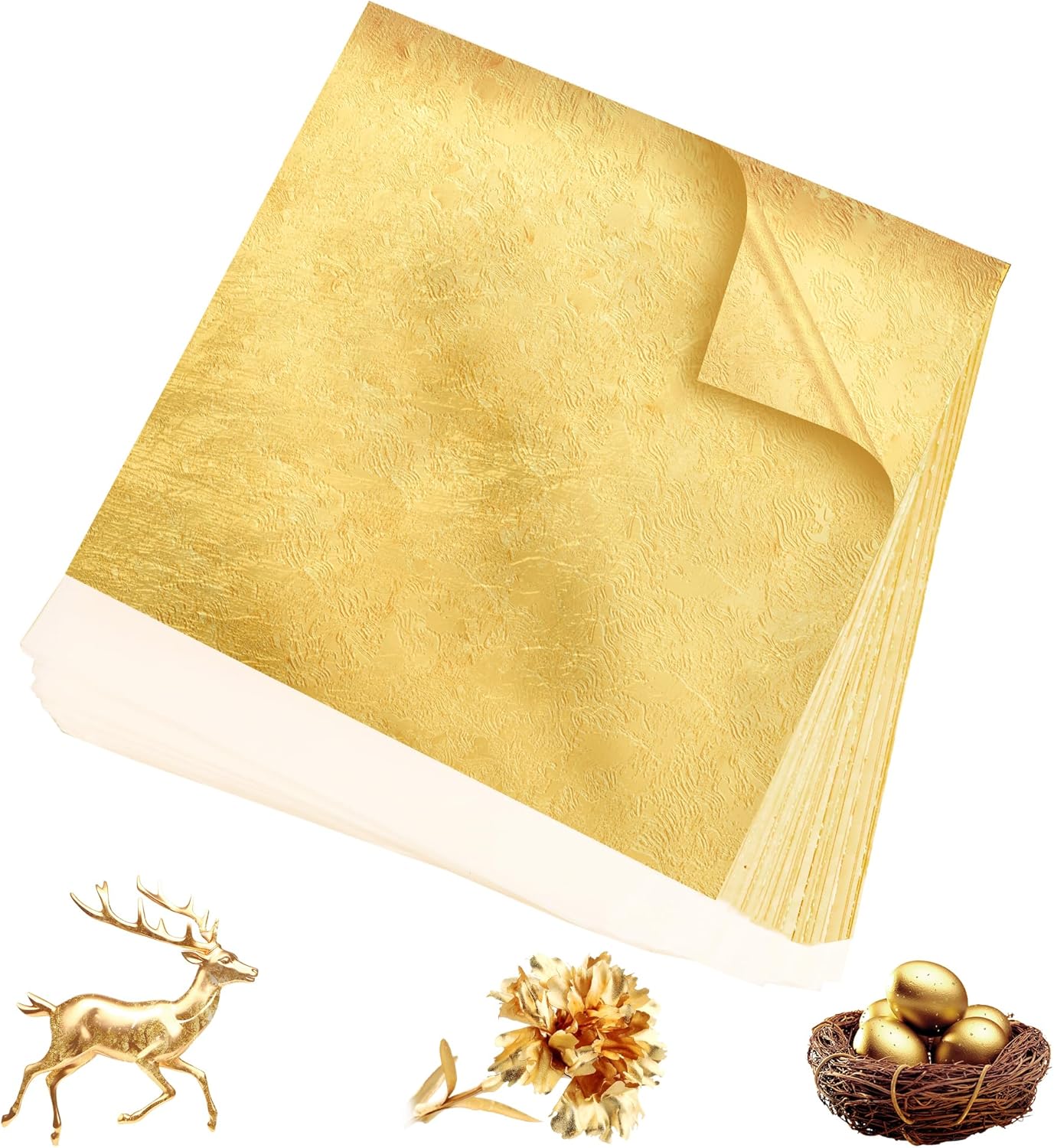 Nail Art Wedding - 300Pcs Gold Leaf Sheets 5.1x5.1 inch