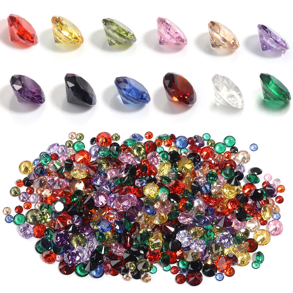 Nail Art Glitter - 4/5/6/8mm Round Rhinestones Diamond Glass Crystals