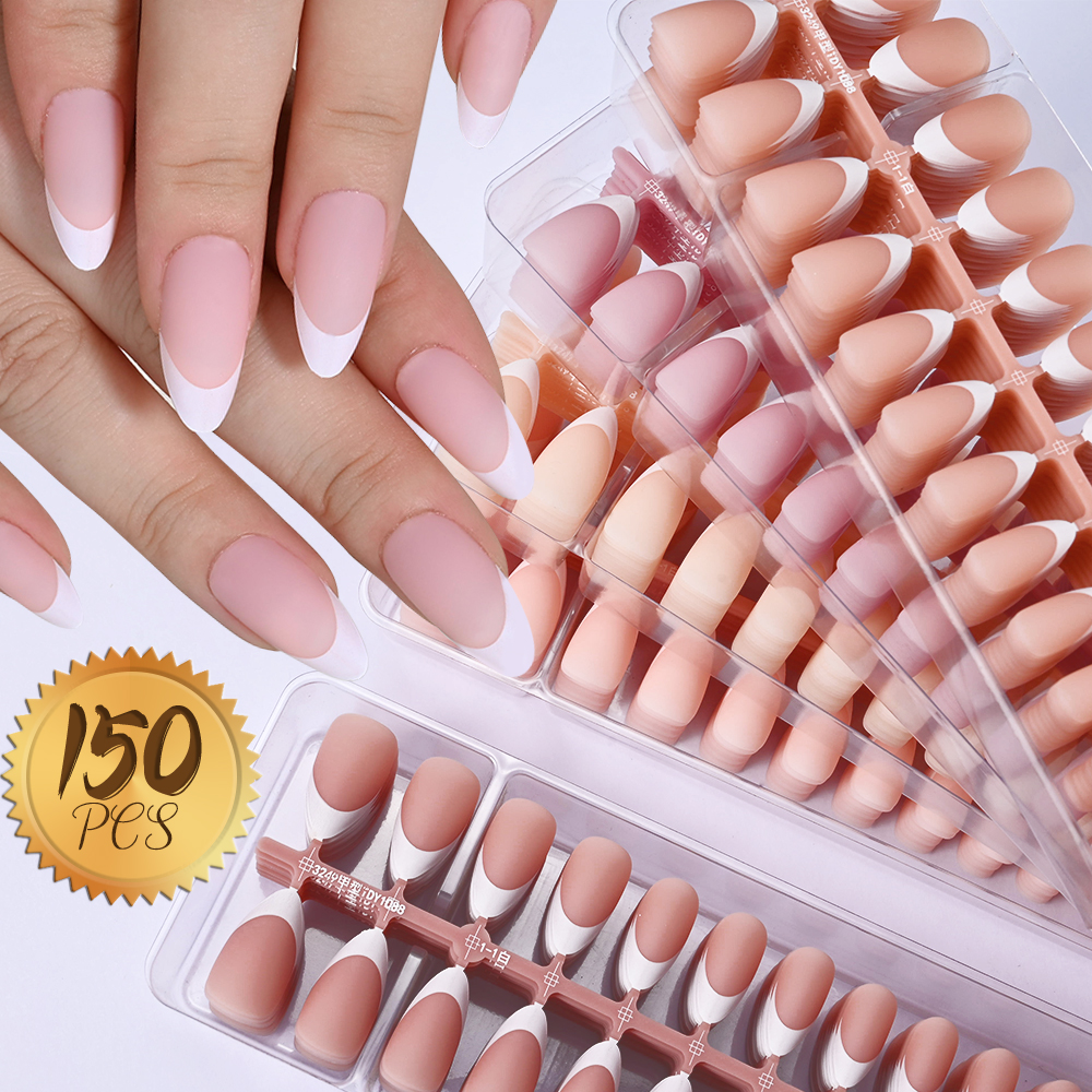 Nail Art Pink - 150Pcs French Gel Nail Tips Press