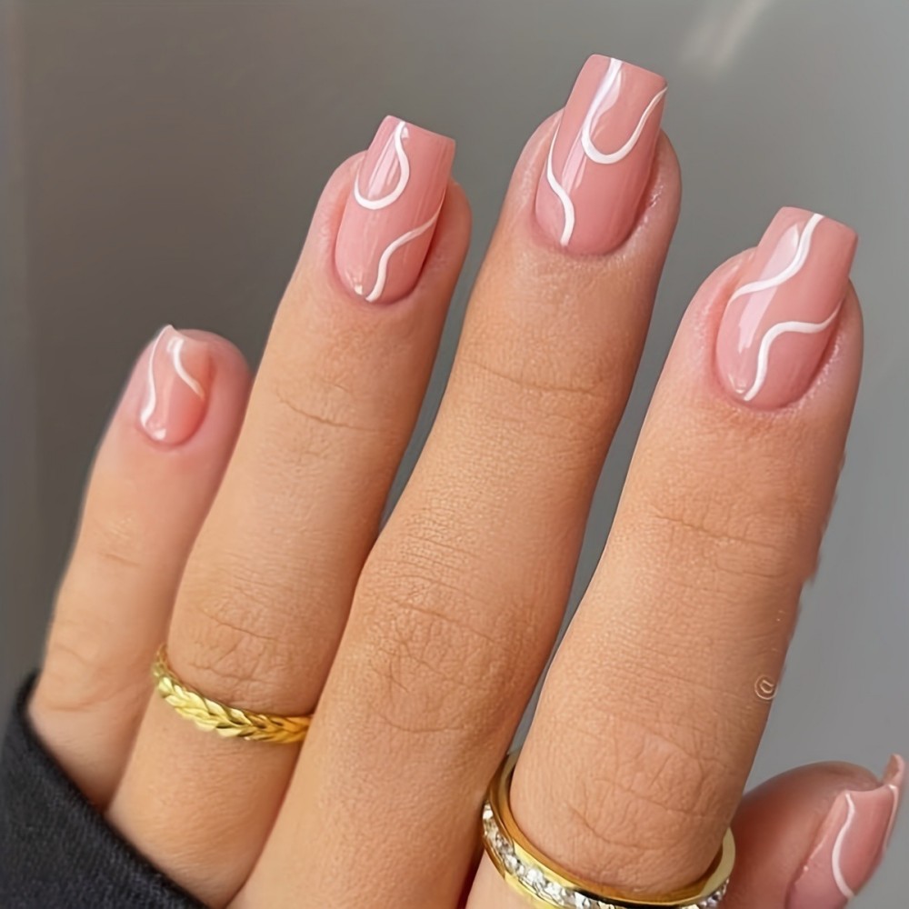 Nail Art Simple - 24pcs French Simple Cherry Red Seamless