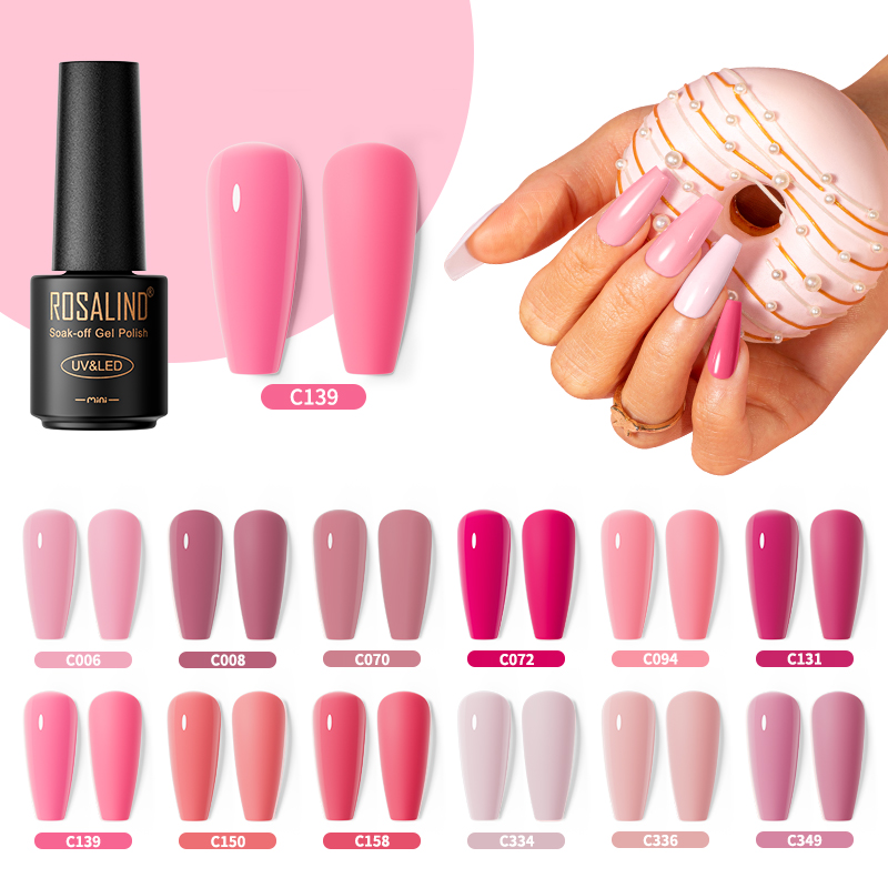 Nail Art One Piece - ROSALIND Multi-Colors Nail Gel Polish Nude