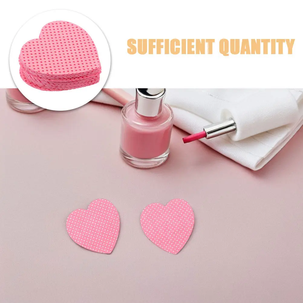 Nail Art Pink - Heart Shaped Lint-Free Nail Wipes, Soft