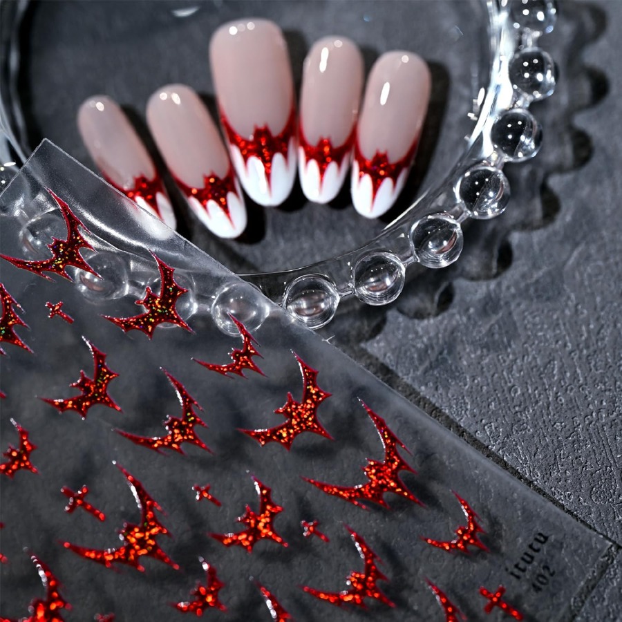 Nail Art Glitter - 3 Sheets Halloween Nail Stickers for