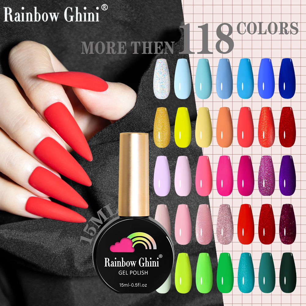 Nail Art Rainbow - Rainbow Ghini 118 Colors 15ml Neon