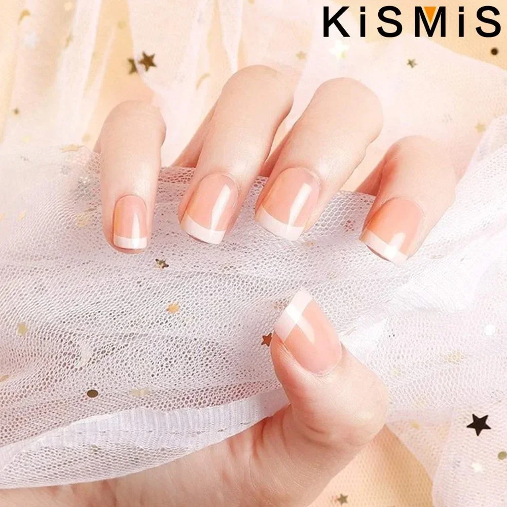 24Pcs French Pink Short Long A - Nail Art Natural Pink ulasan dan harga