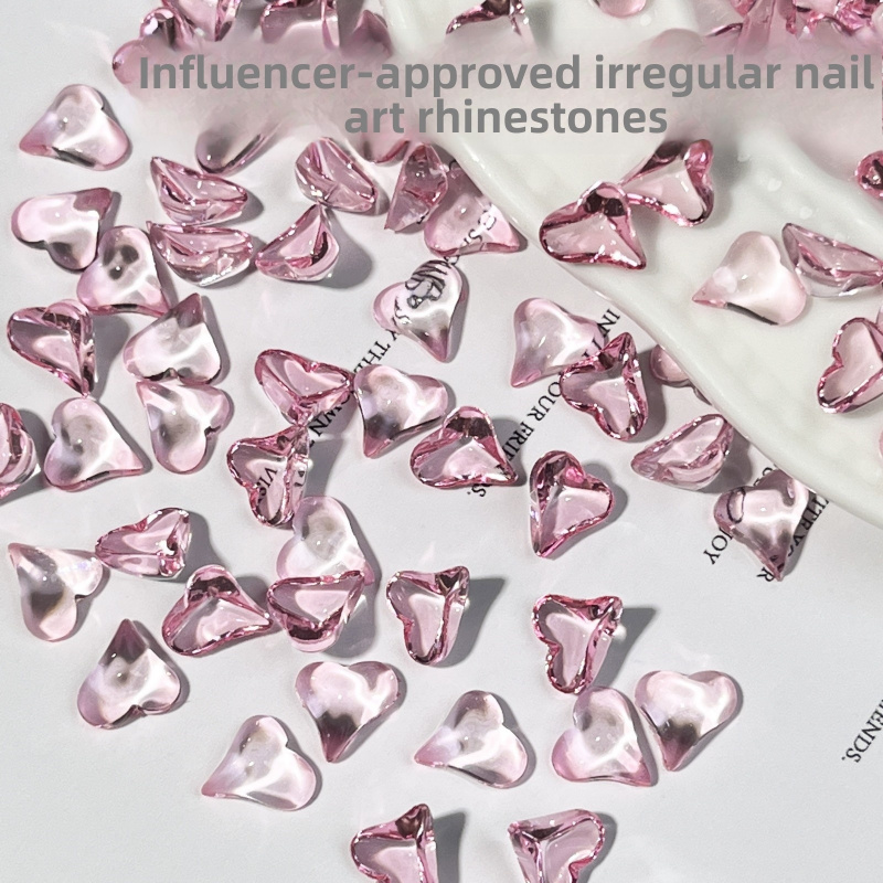 50pcs Shiny Heart Nail Art Rhi - Nail Art Lotso ulasan dan harga