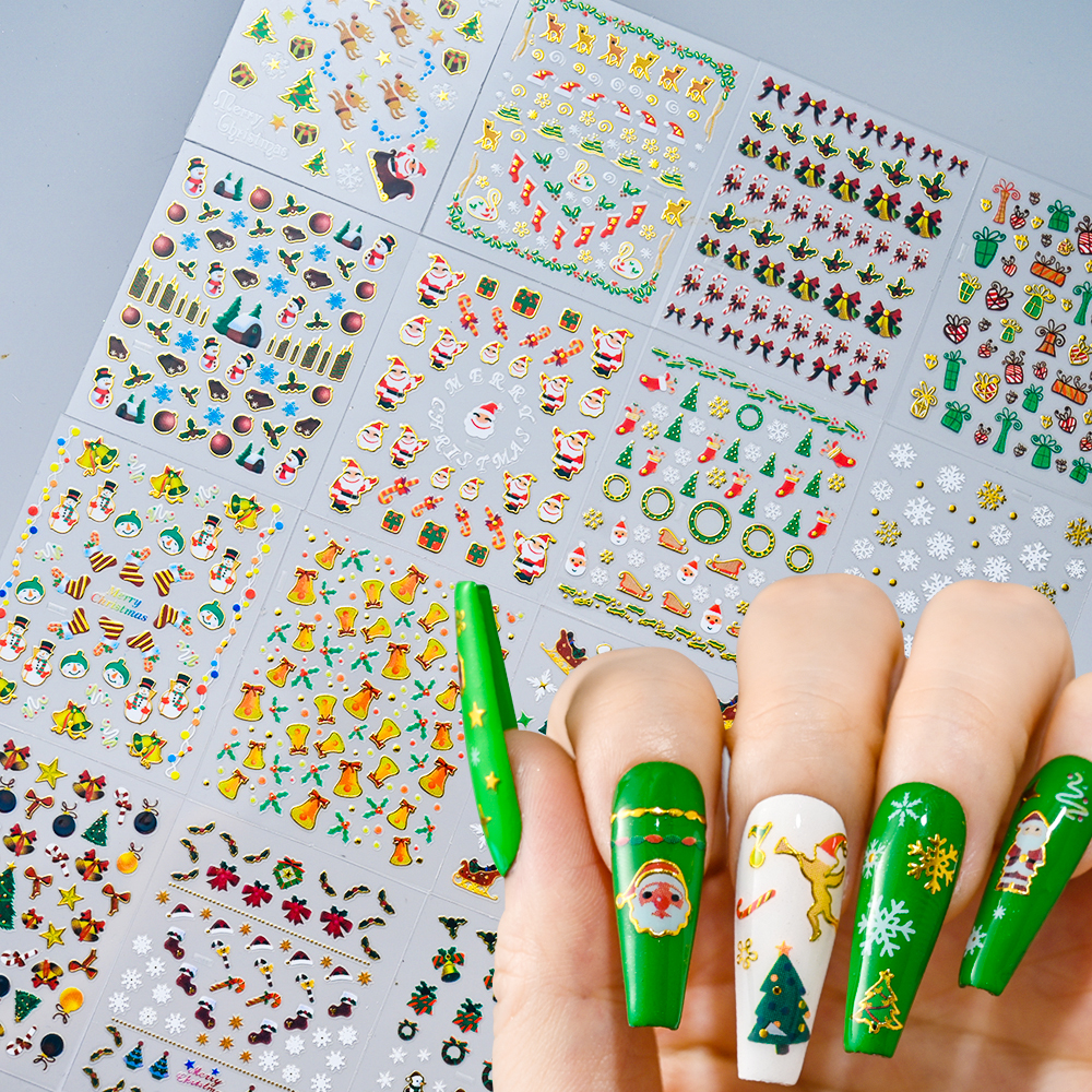 30pcs Christmas Snowflake Snow - Nail Art Xmas Stickers ulasan dan harga