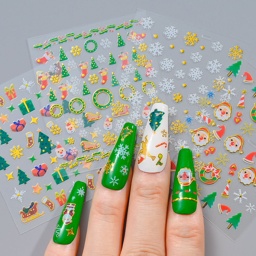30pcs Christmas Snowflake Snow - Nail Art Xmas Stickers ulasan dan harga