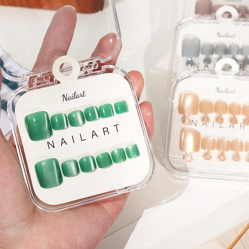 10 Pcs/Box French Fake Nails G - Nail Art Extension Cat Eye ulasan dan harga