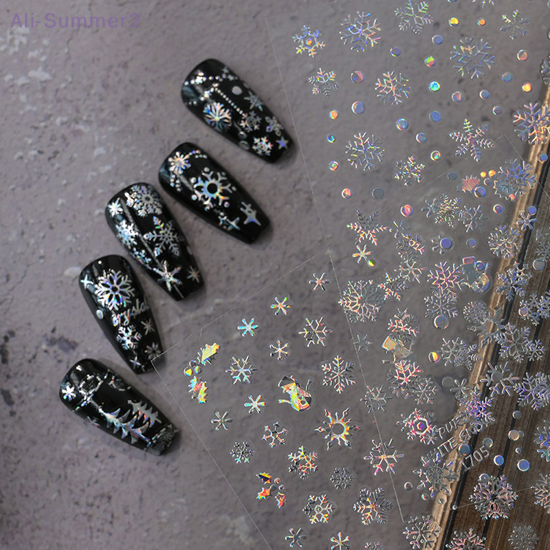 1 Sheet Christmas 5D Relief Go - Nail Art Xmas Stickers ulasan dan harga