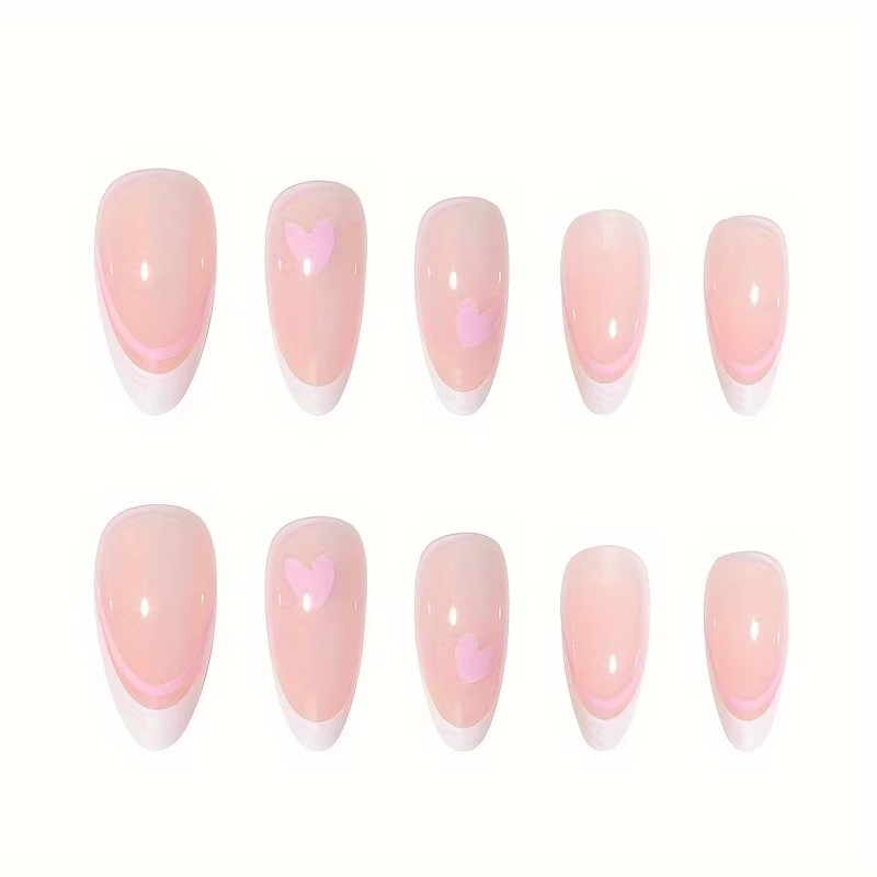Pink Heart-Shaped 24-Piece Wat - Nail Art France ulasan dan harga