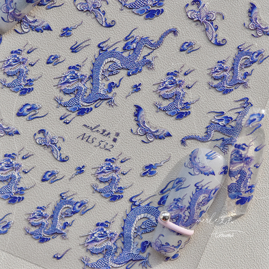 Blue and White Porcelain Drago - Nail Art Van Gogh ulasan dan harga