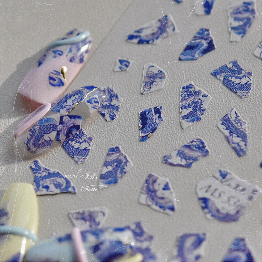 Blue and White Porcelain Drago - Nail Art Van Gogh ulasan dan harga