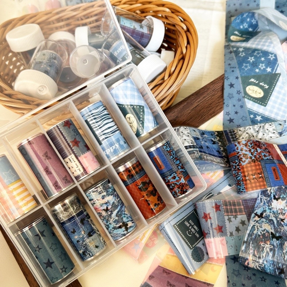 10Rolls Colorful Nail Foils Tr - Nail Art Denim ulasan dan harga