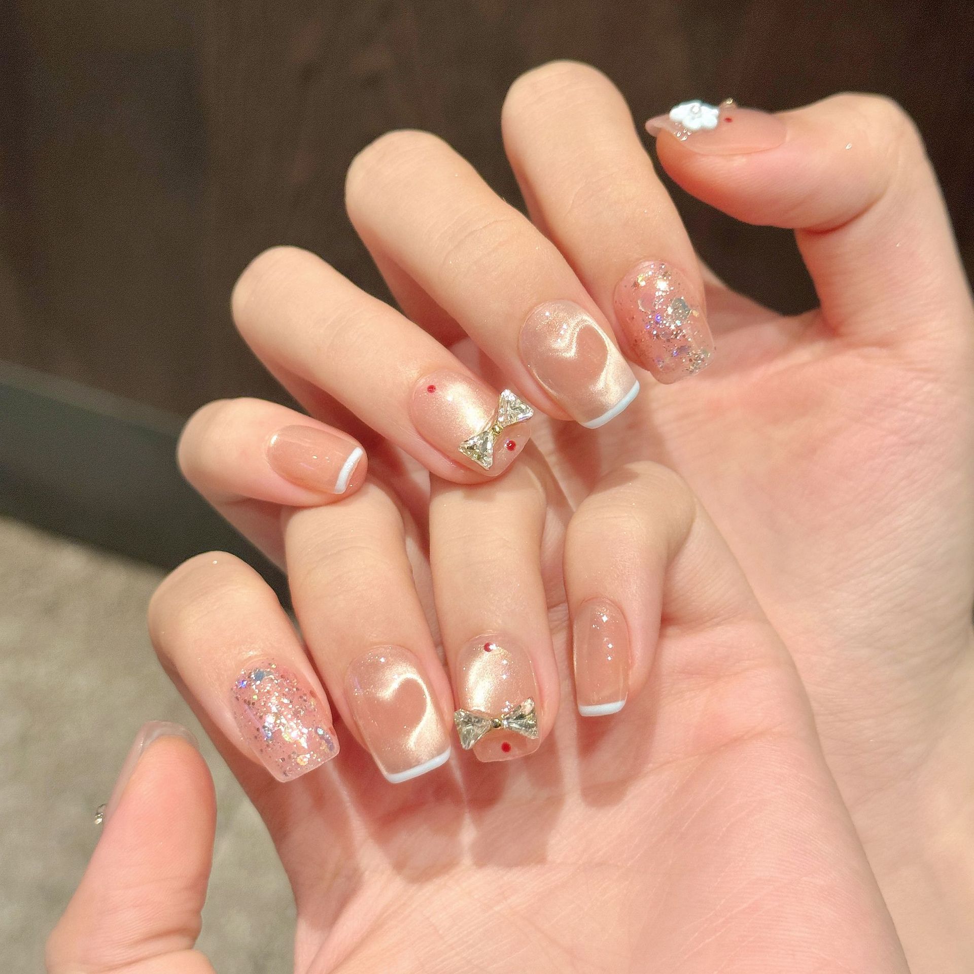 10pcs Glitter Love Design Hand - Nail Art Glitter ulasan dan harga