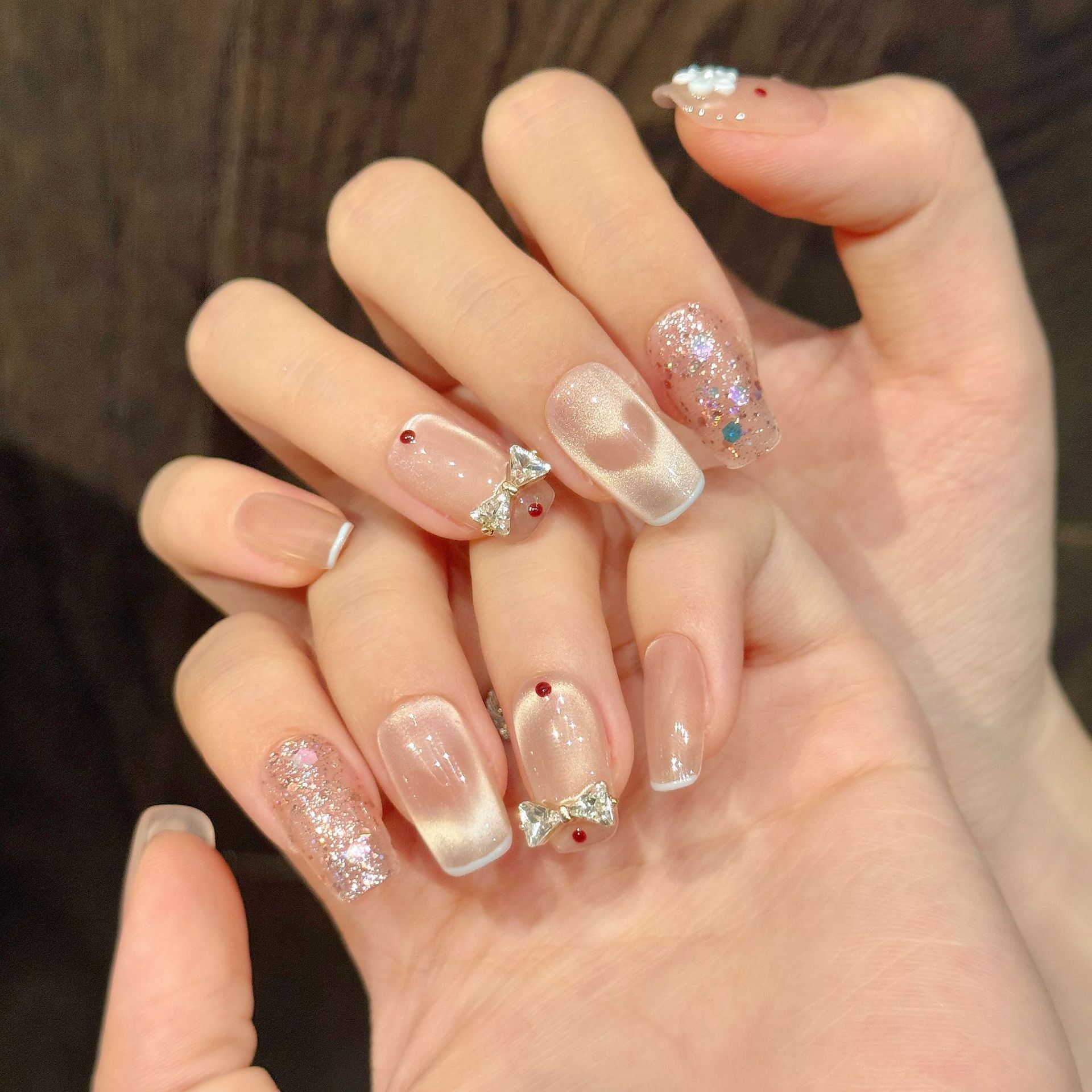 10pcs Glitter Love Design Hand - Nail Art Glitter ulasan dan harga