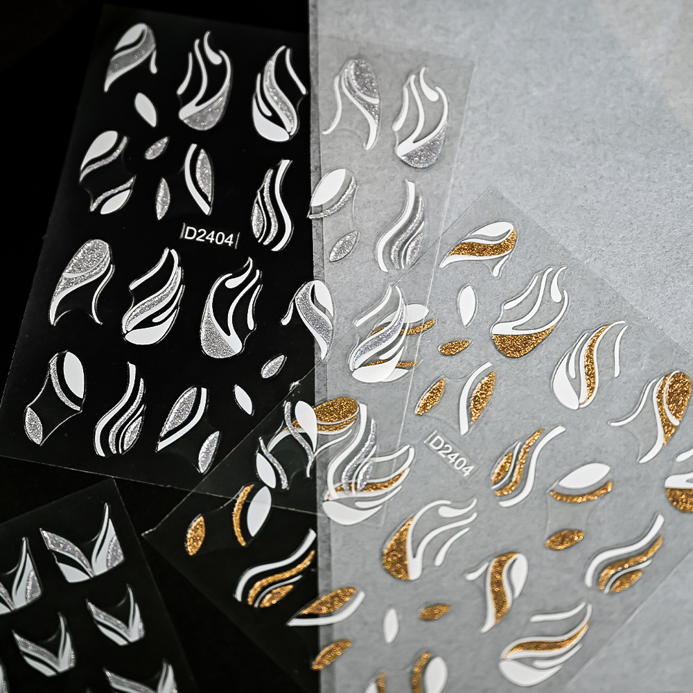 1pcs Gold Glitter French Desig - Nail Art Xmas Design ulasan dan harga
