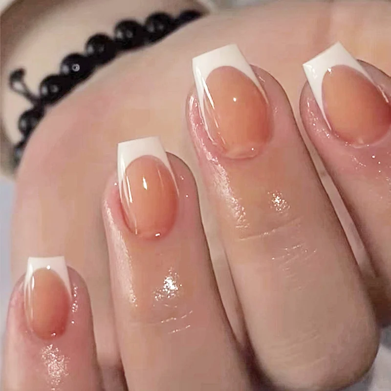 24PCS Short Square Fake Nails, - Nail Art Pink ulasan dan harga