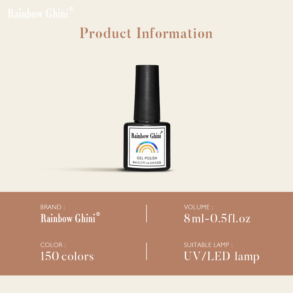 Rainbow Ghini 8ML Black Glitte - Nail Art One Piece ulasan dan harga