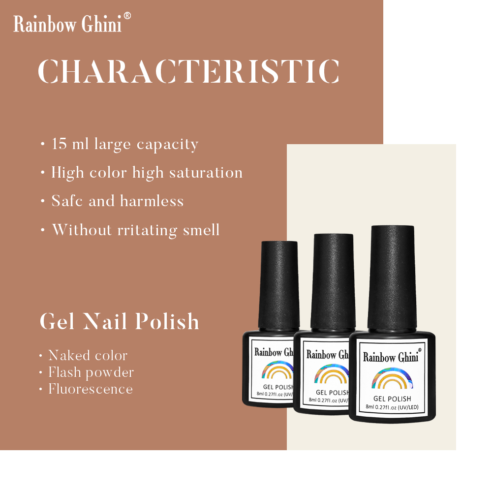 Rainbow Ghini 8ML Black Glitte - Nail Art One Piece ulasan dan harga