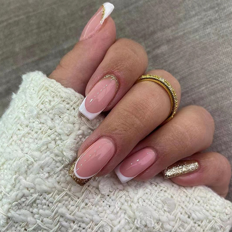 24pcs Simple French Tips Fake  - Nail Art Simple ulasan dan harga