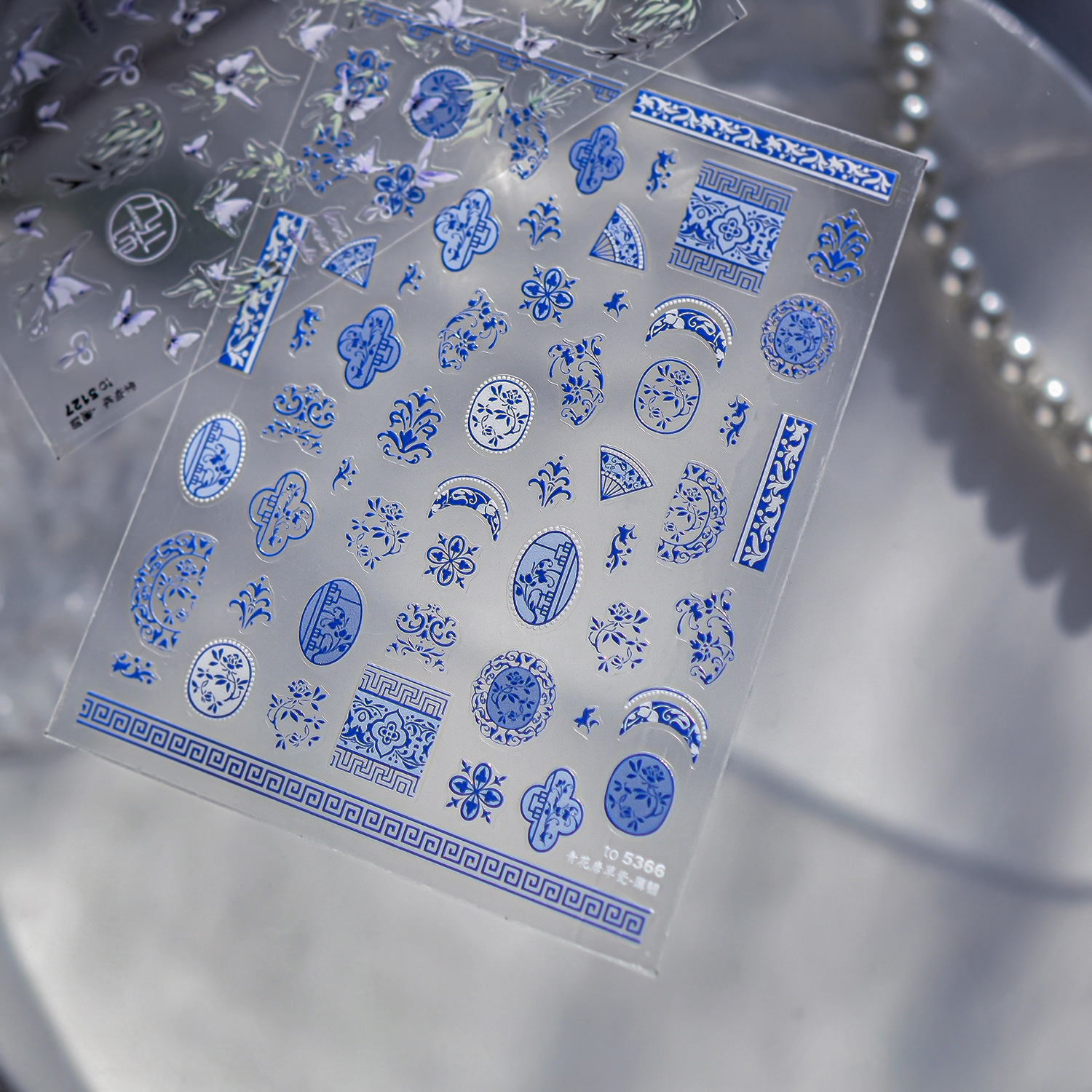 Traceless Blue White Porcelain - Nail Art Zelda ulasan dan harga
