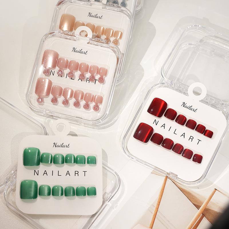 10 Pcs/Box French Fake Nails G - Nail Art Extension Cat Eye ulasan dan harga