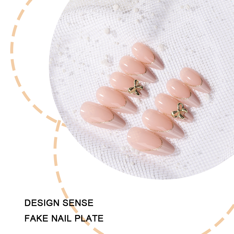 24pcs Gold bow Nail Art Wearab - Nail Art France ulasan dan harga