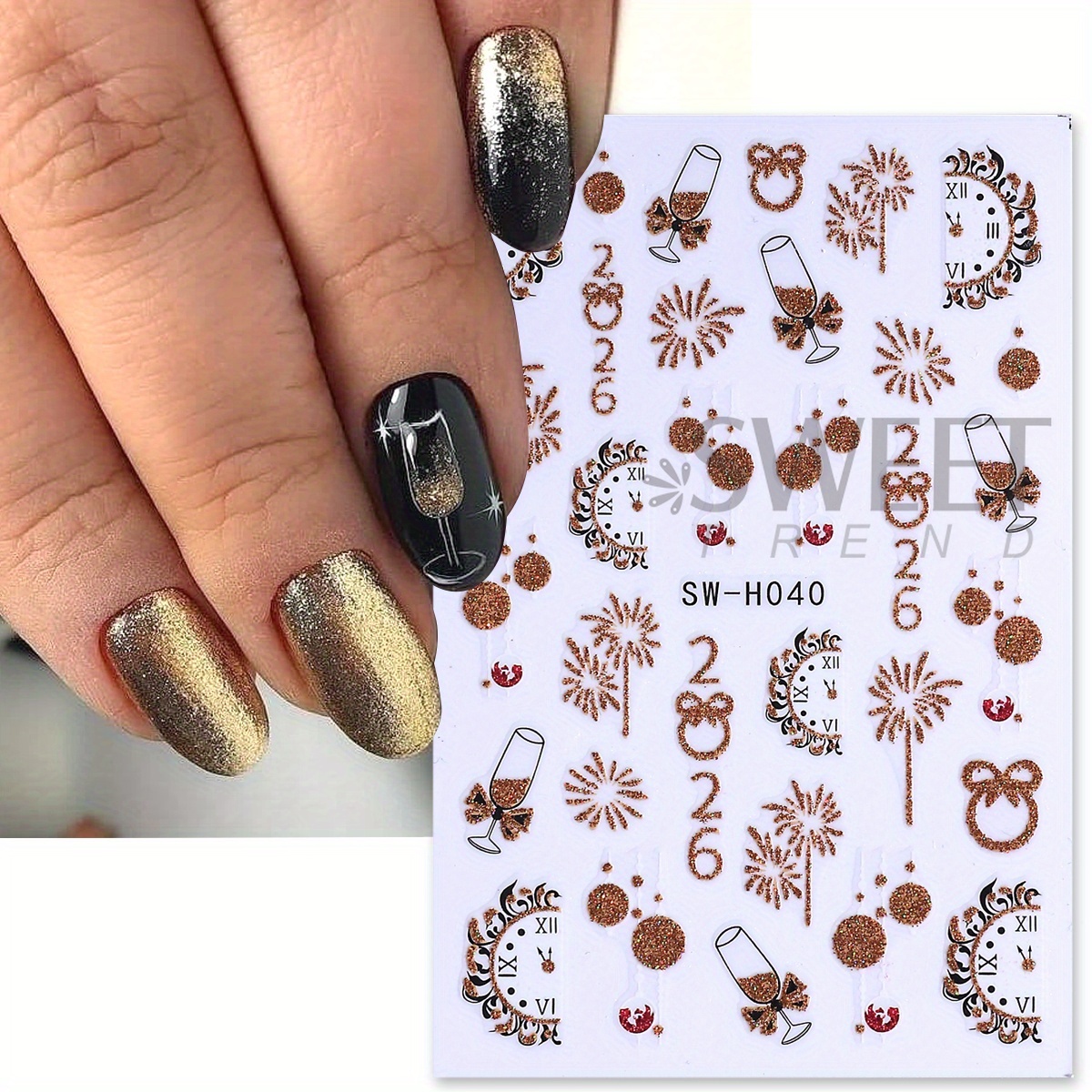 2 pcs Gorgeous Sparkly Christm - Nail Art Xmas Design ulasan dan harga