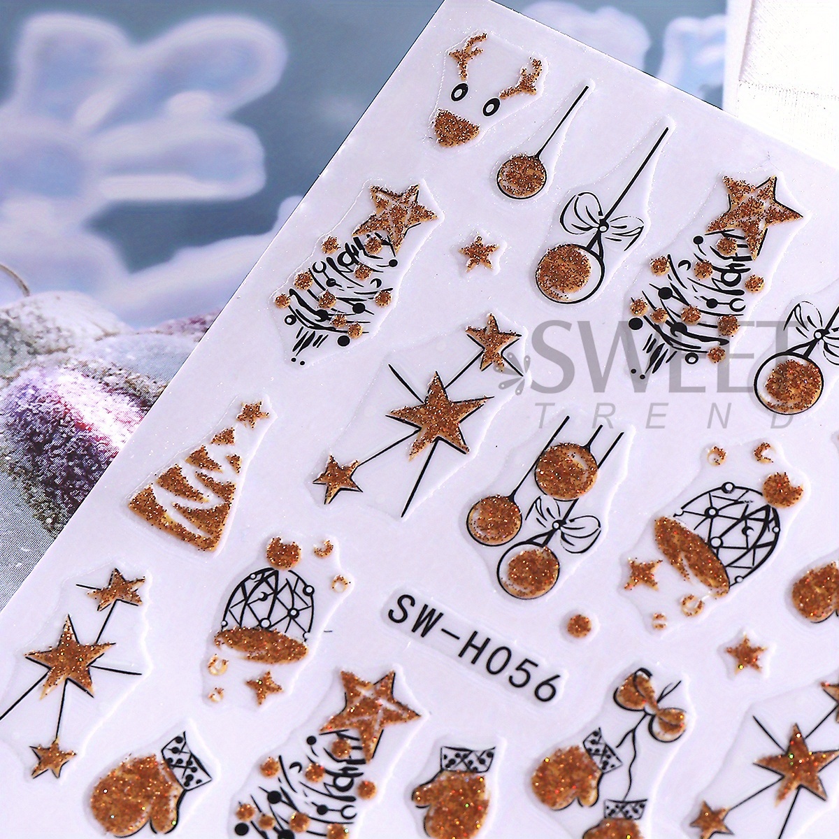 2 pcs Gorgeous Sparkly Christm - Nail Art Xmas Design ulasan dan harga