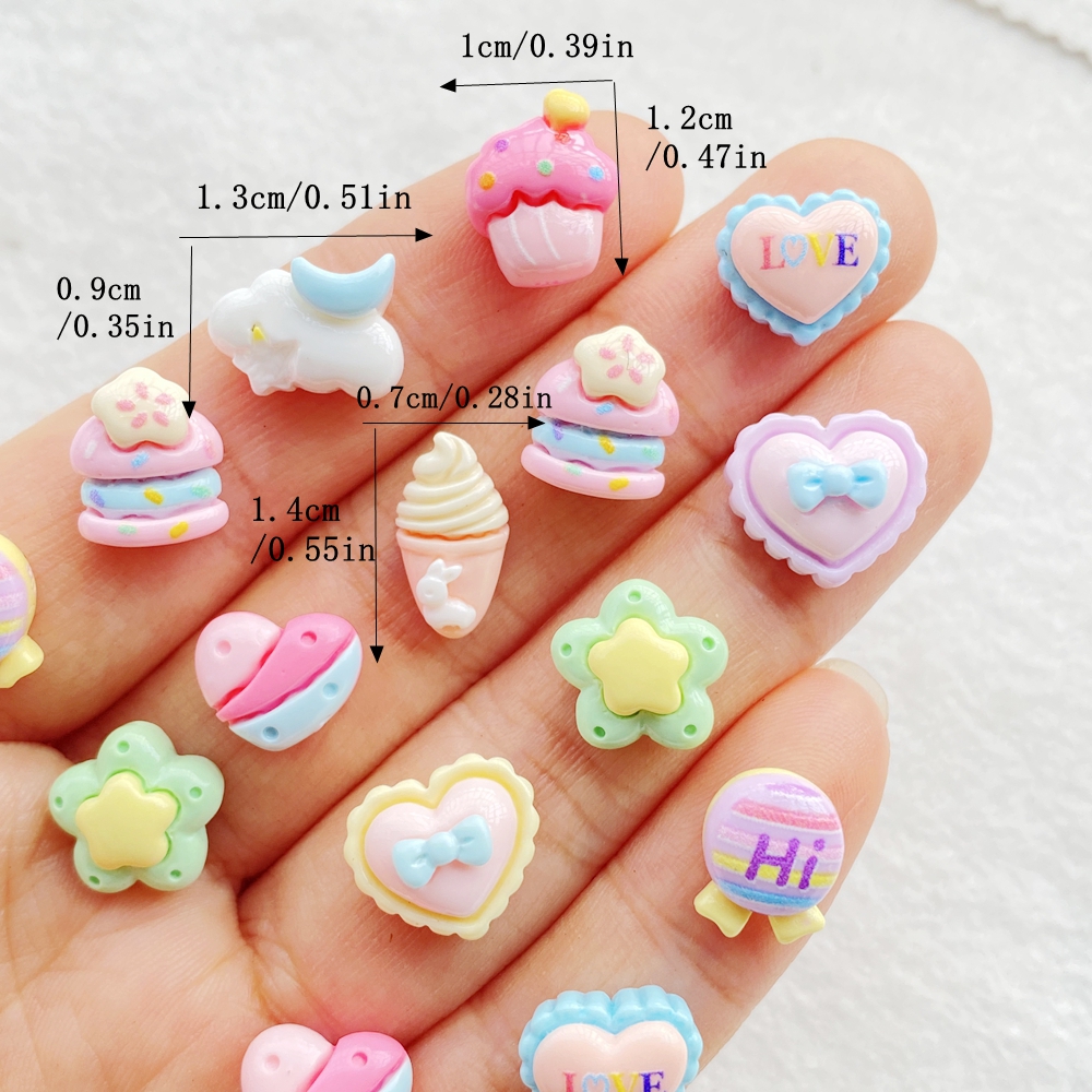 30pcs Resin Colorful 3D Cute S - Nail Art Wedding ulasan dan harga