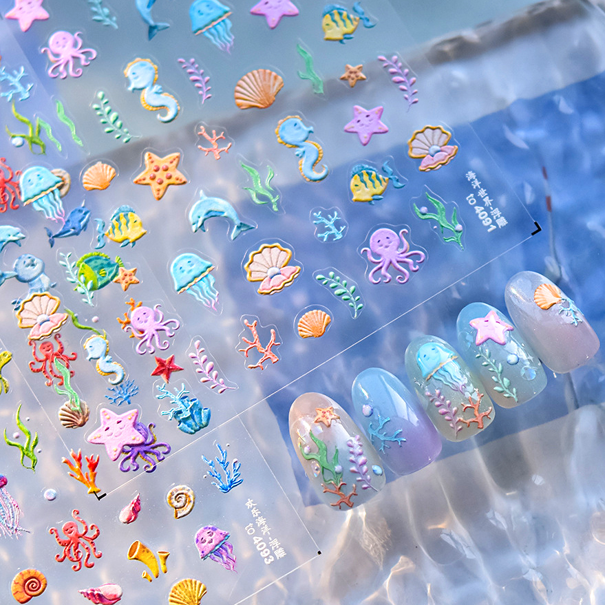 1 piece of 5D marine life nail - Nail Art Van Gogh ulasan dan harga