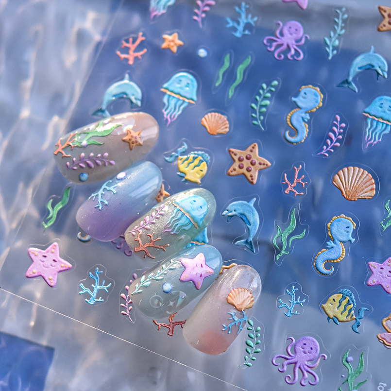 1 piece of 5D marine life nail - Nail Art Van Gogh ulasan dan harga