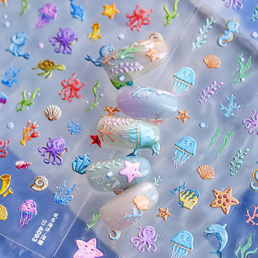 1 piece of 5D marine life nail - Nail Art Van Gogh ulasan dan harga