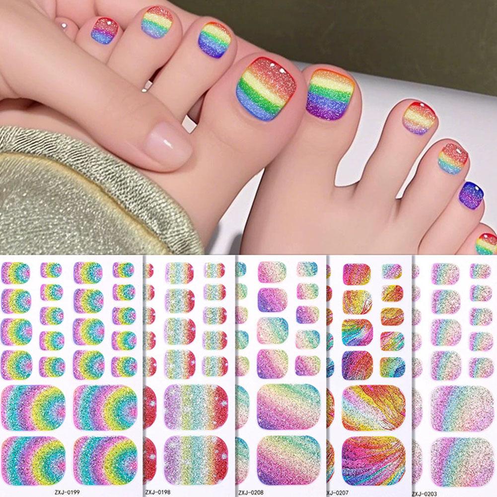 Rainbow Glitter Toe Nail Stick - Nail Art Rainbow ulasan dan harga
