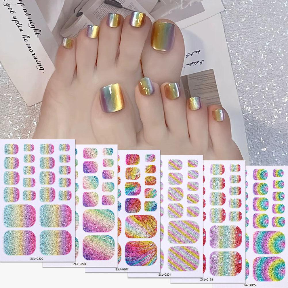 Rainbow Glitter Toe Nail Stick - Nail Art Rainbow ulasan dan harga