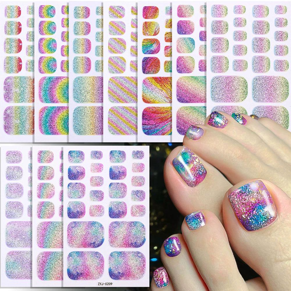 Rainbow Glitter Toe Nail Stick - Nail Art Rainbow ulasan dan harga