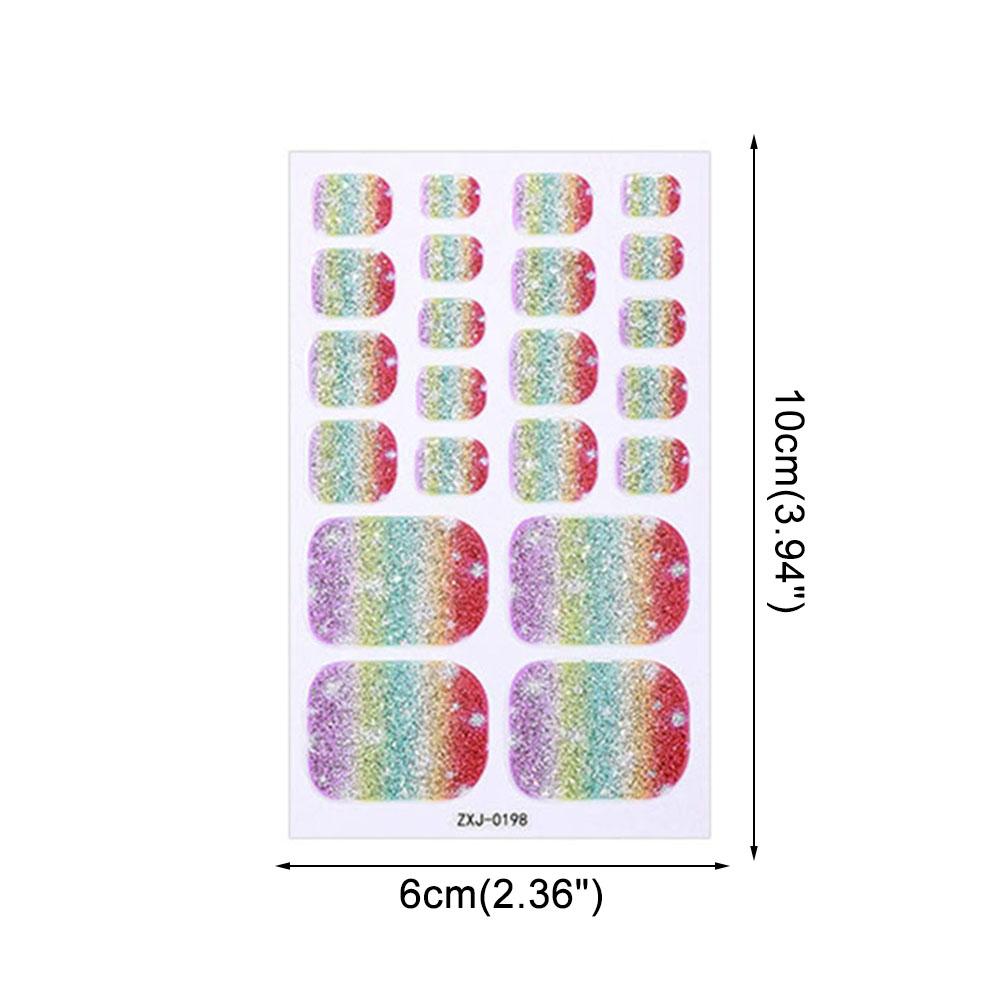 Rainbow Glitter Toe Nail Stick - Nail Art Rainbow ulasan dan harga