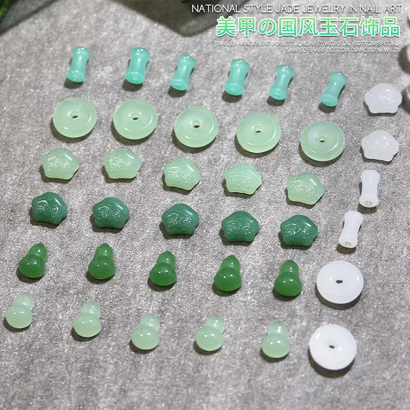100PCS Mix Chinese Ancient Jad - Nail Art Lotso ulasan dan harga