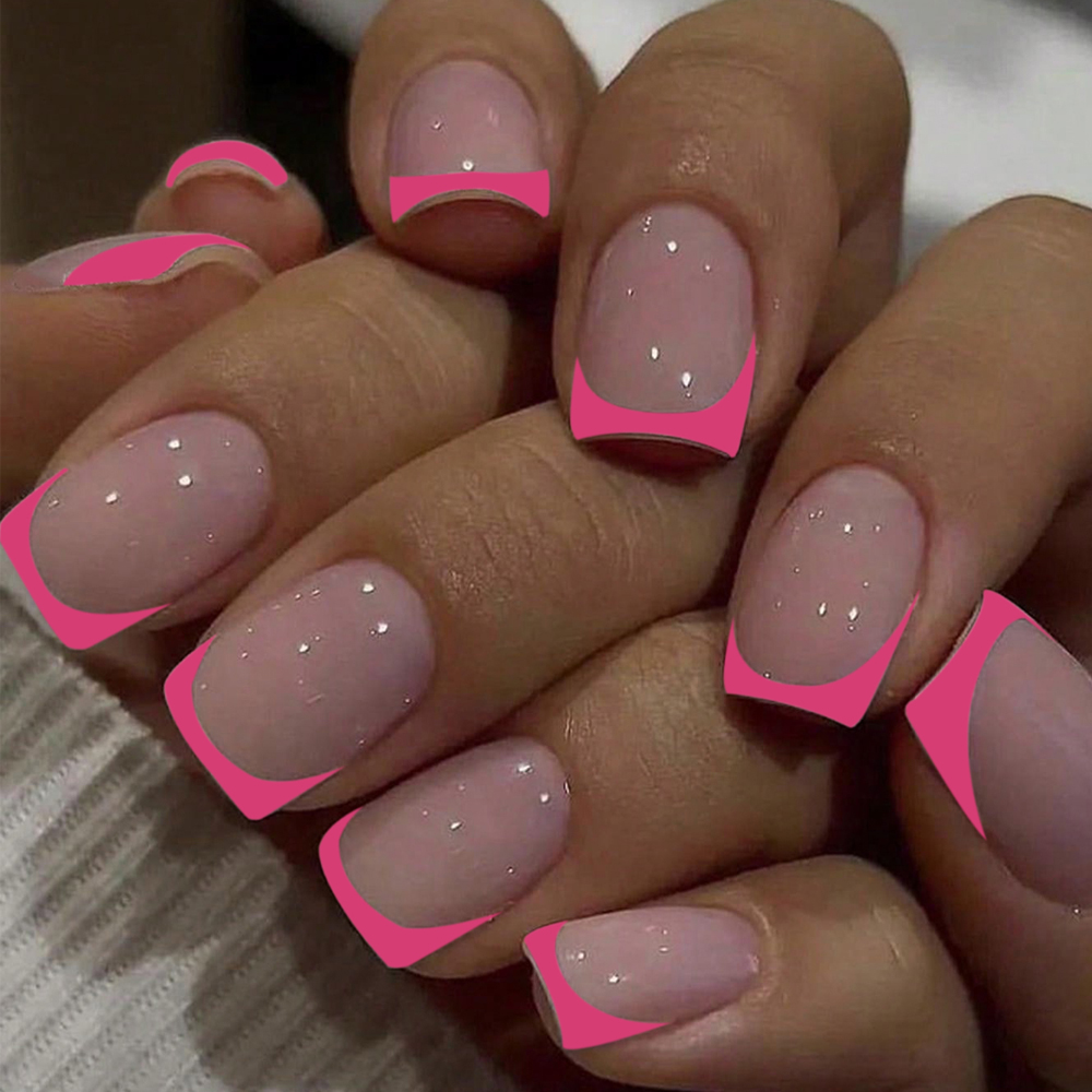 24pcs Short Square Black Franc - Nail Art France ulasan dan harga