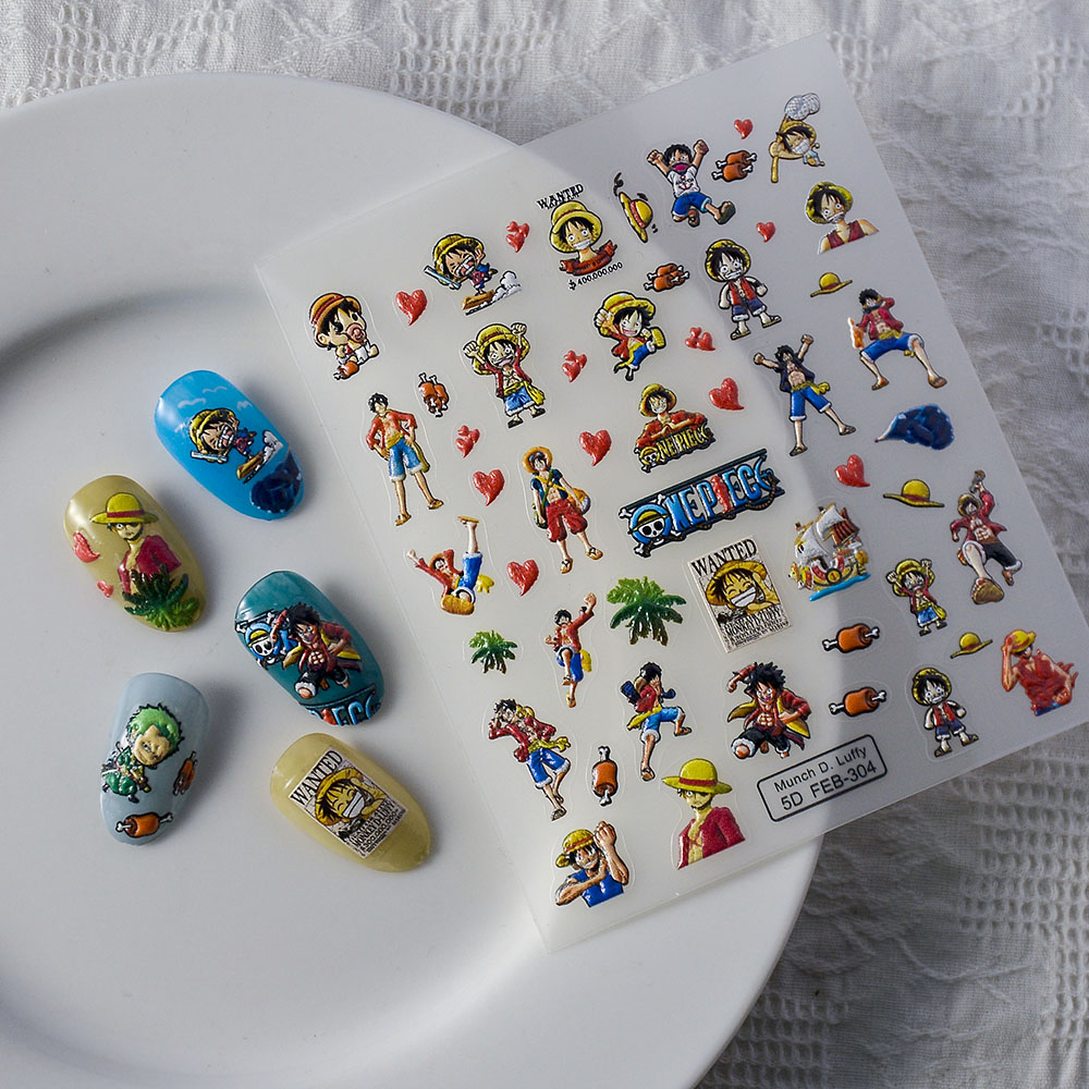 1PCS 5D New One Piece Nail Sti - Nail Art Zoro One Piece ulasan dan harga