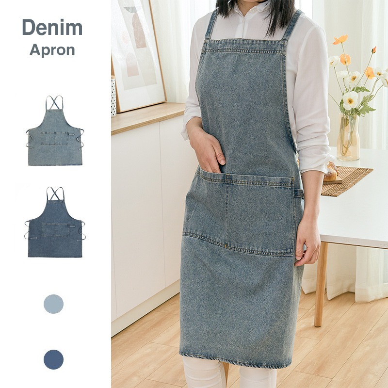 1pcs Unisex Denim Work Apron J - Nail Art Denim ulasan dan harga